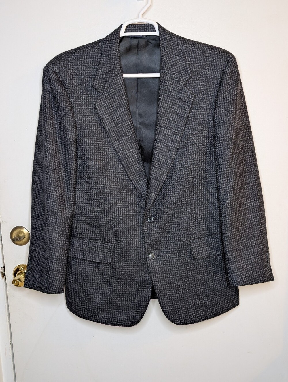 Burberry Blue Monochromatic Hounds To Blazer Men's Size Large 100% Virgin Wool